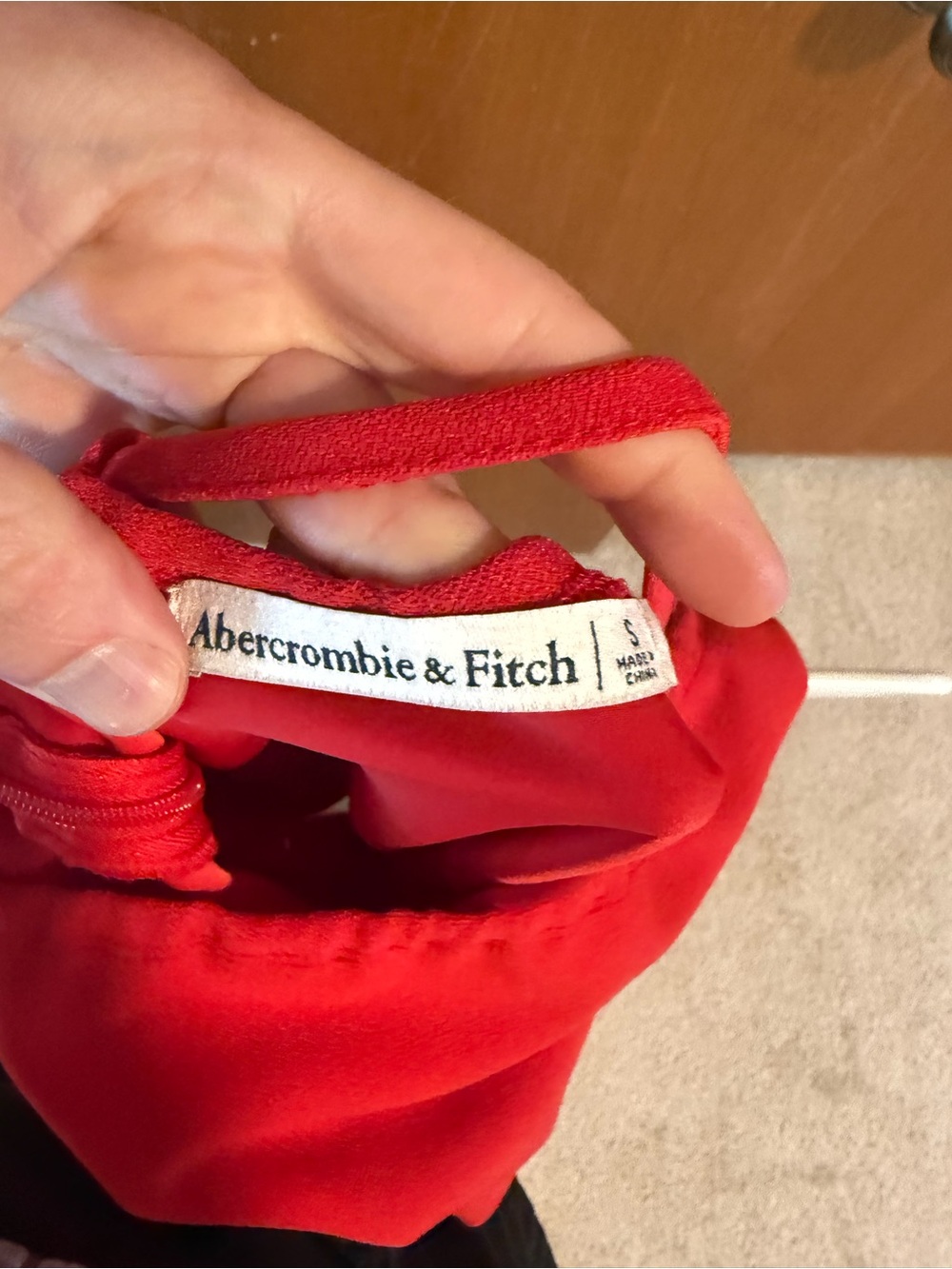 Abercrombie and Fitch One-Shoulder Red Evening Gown with Front Slit - Picture 3 of 3